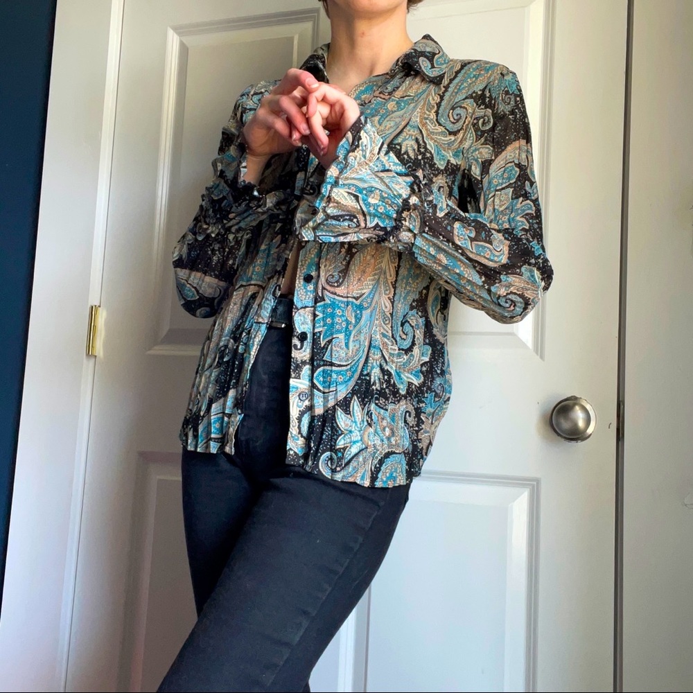 Paisley Pleated Blouse